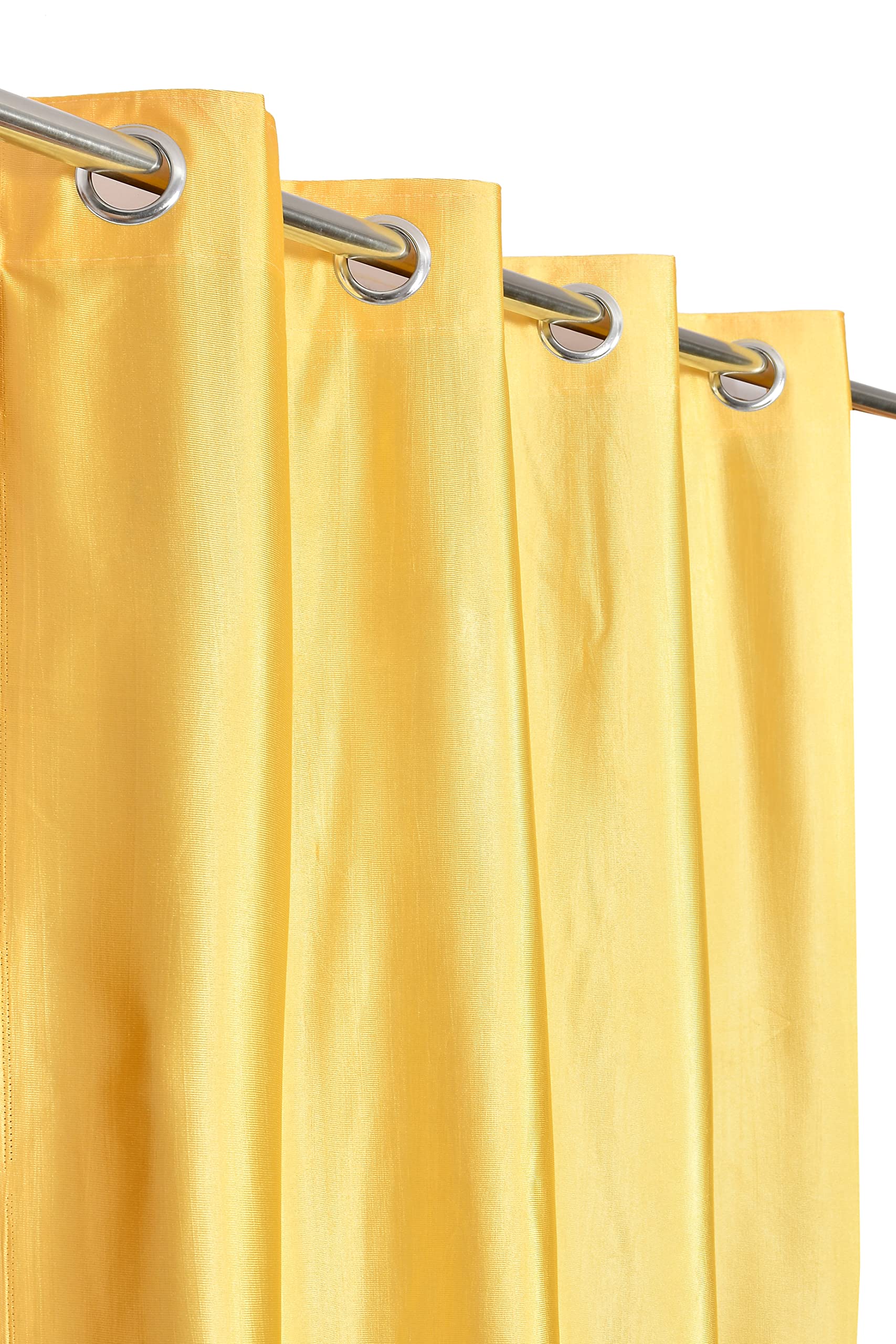 Galaxy Home Decor Solid Plain Curtains for Long Door 10 Feet, Pack of 3, Yellow